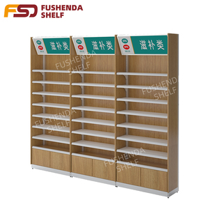 Estante de exhibición de un lado de Servicio Ligero, estante de supermercado para exhibición de tienda, Material de acero de servicio pesado, construcción de madera - Product Image 1