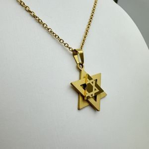 Ingrosso Classico Stella di David Collana Gioielli Iisrael 18k Placcato Oro 316l Acciaio Inox Ciondolo Gioiello Magen David Collana - Product Image 2