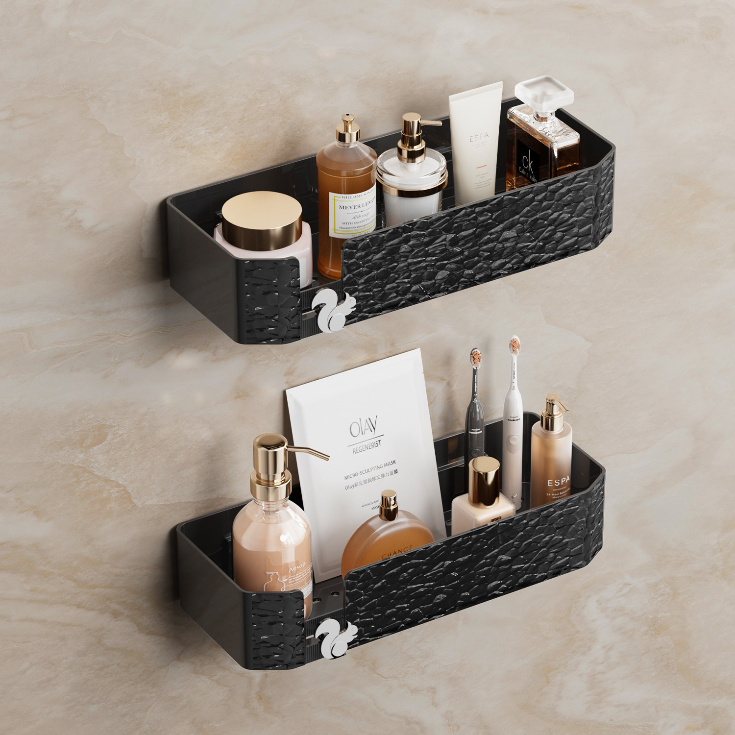Lot de 2 carrés (noir transparent)