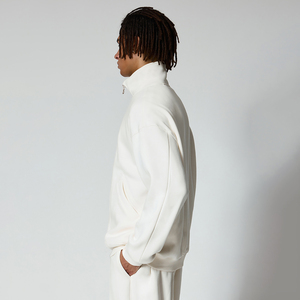 Felpa <span class=keywords><strong>Oversize</strong></span> di Alta Qualità con Collo Alto, <span class=keywords><strong>Giacca</strong></span> <span class=keywords><strong>Bianca</strong></span> con Zip Stile Hip Hop, Tuta da Uomo con Doppia Cerniera - Product Image 3