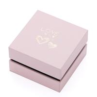 Boîte à bijoux rose écologique YZ Wholesale avec couvercle et base, doublure en éponge et impression bronzée pour l'emballage de bagues et de boucles d'oreilles
