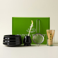 Vente en gros Ensemble cadeau Matcha personnalisé 1 à 10 pièces Bol Matcha japonais Ensemble fouet avec boîte cadeau personnalisée