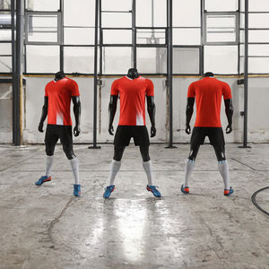 夏のチームスクリメージフットボール用ユニフォームメッシュサッカージャージクイックドライアスレチックショーツパーソナライズされたロゴ - Product Image 3