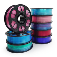 Filament d'imprimante 3D PLA en soie cristalline transparente 1,75 mm, brillant, ultra-transparent, consommables à haute transmission, lisse, bobine de 1 kg