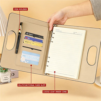 Agendas GF 2026, Agendas Exécutifs 2026, Agendas Espagnols 2026, Classeur A5 à 6 Anneaux en Lin avec Couverture en Cuir PU et Spirale, Carnet à Feuillets Mobiles