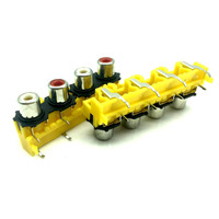 AV4-8.4-16 4 yollu genel amaçlı için rca jakı pcb dayanağı AV RCA giriş jak soketi 8 pin rca konnektör fişi