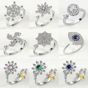 Fashion Jewelry <b>Rings</b> Zircon Adjustable Rotatable Daisy Flower Butterfly Bee <b>Ring</b> Sunflower Anillo Open Anxiety <b>Spinner</b> <b>Ring</b> - Product Image 1