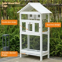 Cage à oiseaux extérieure en bois massif et métal avec couverture imperméable, facile à nettoyer, pour perroquets, cailles et canaris