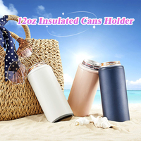 Vente chaude Vin Bière Tasse Mince Droite 350ml Bière Peut Refroidisseur 12oz Gobelets Violet Bouteille D'eau En Acier Inoxydable Logo Tasse Personnalisée