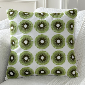 Federa Decorativa in Cotone Ricamato con Motivo a Foglia 18 * 18 Pollici Verde Oliva <span class=keywords><strong>Design</strong></span> Elegante - Product Image 2