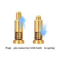 Connecteur Pogo Pin à ressort en laiton plaqué or Shangte, hauteur 2mm à 50mm, embout en laiton plaqué or