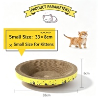 Grattoir pour chat rond multi-tailles en carton ondulé, lit et jouet pour chat, pour chatons et chats adultes, pour le nettoyage des griffes et le soulagement du stress