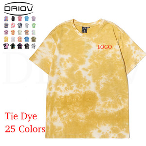 Driov Tie Dye Oversize camiseta para hombre calidad gruesa algodón Casual camisetas de talla grande hombres camiseta de alta calidad para el verano - Product Image 1