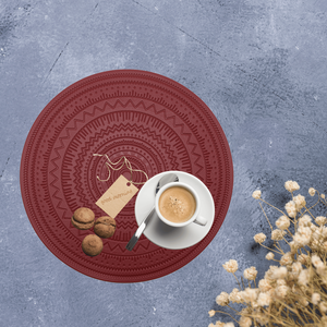 Wholesale 2025 High Grade Classic Style Round <b>Leather</b> Table Mat PVC Kitchen Wedding Mat PU <b>Placemat</b> - Product Image 1