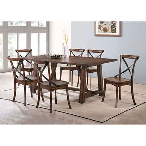 DB Set of 2 Dark Oak and Black <b>Side</b> Chairs with X Shape Back <b>for</b> <b>Living</b> <b>Room</b> - Product Image 5