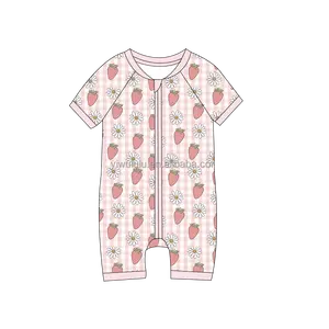 Kids Custom Any Pattern Milk Silk Romper Baby And Toddler Fruit Print Pajamas