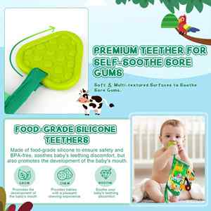 Libros de Tela Suaves con Colas de Animales de la Selva para Bebés de 6 a 12 Meses, Juguetes Sensoriales para el Tiempo Boca Abajo - Product Image 5