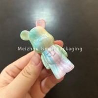 ISMAN Tubes de brillant à lèvres miniatures 2 ml en forme d'ours de dessin animé, emballages mignons vides pour brillant à lèvres avec porte-clés pour enfants, flacon de brillant à lèvres personnalisable avec logo