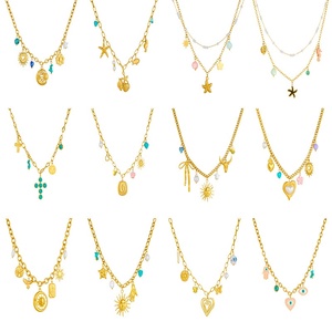 Một thời trang và hợp thời trang thép không gỉ hình trái tim bướm mặt dây chuyền vòng cổ cho cô gái - Product Image 1