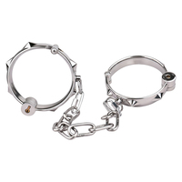 FAAK Menottes et chaînes BDSM avec cadenas, jouets de bondage en métal pour unisexe, kit de harnais de fétiche robuste et résistant - Menottes