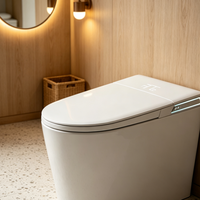 Toilette intelligente multifonctionnelle haut de gamme avec commande vocale IA, couvercle à ouverture automatique et lumière d'ambiance pour la décoration de villa