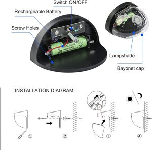 Waterproof Bright LED Garden Solar Outdoor Wall <b>Light</b> with IP55 Rating and Long Night Use for <b>Corridor</b> - Product Image 3