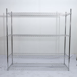 رف تخزين مطلي بالكروم من الفولاذ المقاوم للصدأ على الطراز الصناعي ، رف تكديس المرآب - Product Image 1