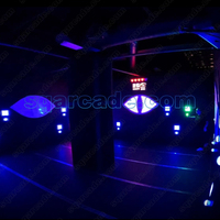 Équipement de salle de jeux de parc d'attractions personnalisé, avec bouton poussoir métallique interactif multijoueur, pour jeu de fuite et de détection 'Oeil du Diable', pour intérieur