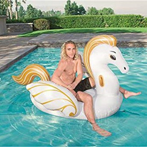 Inflatable Unicorn Float 200cm White PVC Outdoor Pool Ride For Adults And Kids - Product Image 1
