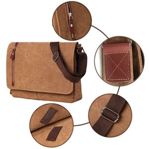 กระเป๋าสะพายข้างวินเทจ BSCI Factory ODM รุ่น Original Messenger Bag สำหรับผู้ชาย ผู้หญิง กระเป๋าเดินทาง กระเป๋าสะพายลำลอง กระเป๋าใส่แล็ปท็อป กระเป๋าใส่หนังสือ - Product Image 3