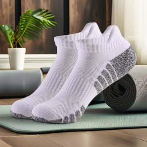 Men's 6 Pack Low Cut Athletic Bamboo Sneaker Custom Logo <strong>White</strong> Organic Cotton Tennis Badminton <strong>Ankle</strong> Running <strong>Socks</strong> Comfortable - Product Image 1