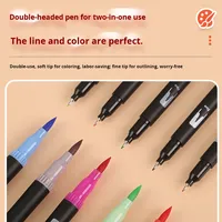 Ensemble de stylos feutres double-tête Leyi en tissu Oxford pour aquarelle, pour le dessin artistique des enfants, gribouillage coloré, lavable, en PP souple