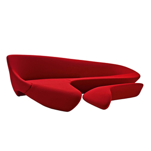 Sofá italiano Zaha Hadid de brazos rectos, puf, sistema Moon, estructura de madera, cuadrado, color personalizable, apto para villas, lujo moderno - Product Image 1