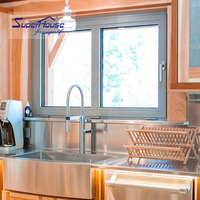 Ventana Corredera de Aleación de Aluminio Personalizada, Vidrio Triple Aislante Low-E, Estilo Moderno Minimalista para Interiores de Dormitorios y Cocinas