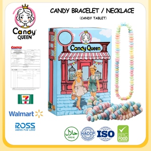 HACCP/BRC Certificate Wholesale Fruity Cartoon <strong>Fruit</strong> Compressed Hard <strong>Candy</strong> Multi-Colored Necklace Bracelet Tablet Bulk OEM ODM - Product Image 3