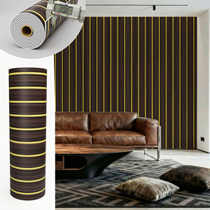 Paneles de pared autoadhesivos 3D con diseño de listones de madera, fáciles de instalar, para decoración de paredes de dormitorios y el hogar. - Product Image 3