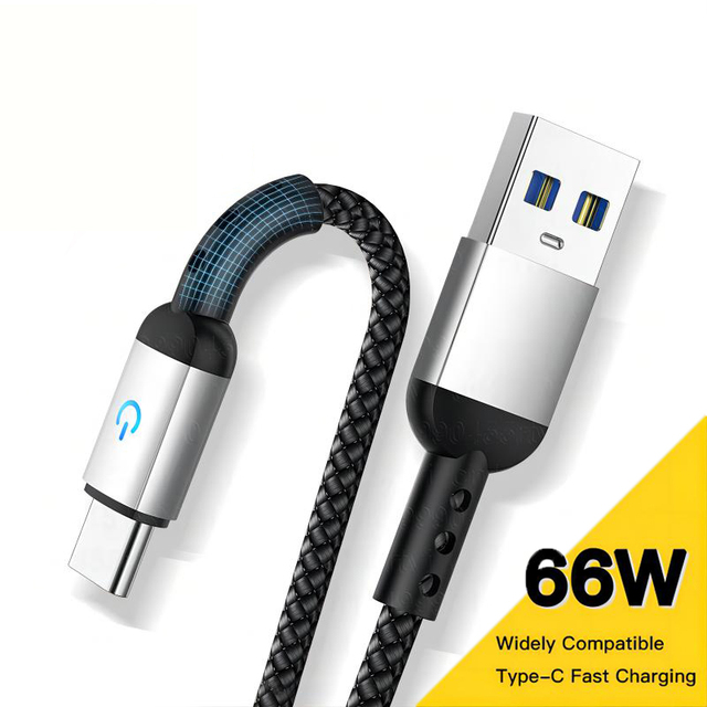 Eco-Friendly 5A Type-C Fast Charging Data Cable USB to Type C Braided 100W USB C Charging Cable for Samsung
