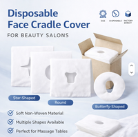 Housse de coussin hygiénique jetable non tissée pour table de massage, chiropratique, physiothérapie, salon de beauté, avec trou pour le visage