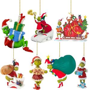 Nouvelles décorations de Noël Grinched en acrylique, pendentifs amusants pour sapin de Noël, monstre voleur vert, décorations à suspendre pour sapin de Noël - Product Image 1