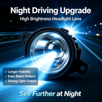 Mini projecteur bi-LED 2,5 pouces 6000K ultra lumineux pour phare de voiture, lentille étanche à double réflecteur pour moto et automobile