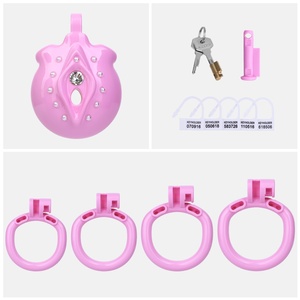ANOSX Inverted Penis Cage ABS Resin Chastity Lock with Urethral Catheter pink Cock Cage Chastity Device <b>for</b> <b>Men</b> Fetish Sex <b>Toys</b> - Product Image 4