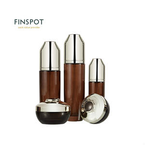 <span class=keywords><strong>FINSPOT</strong></span> Luxe Personnalisé Argent Cosmétique Paquet Pompe Bouteille Vide Haut de Gamme Pompe Tête Corps Crème Lotion Soins De La Peau Bouteille En Verre - Product Image 6