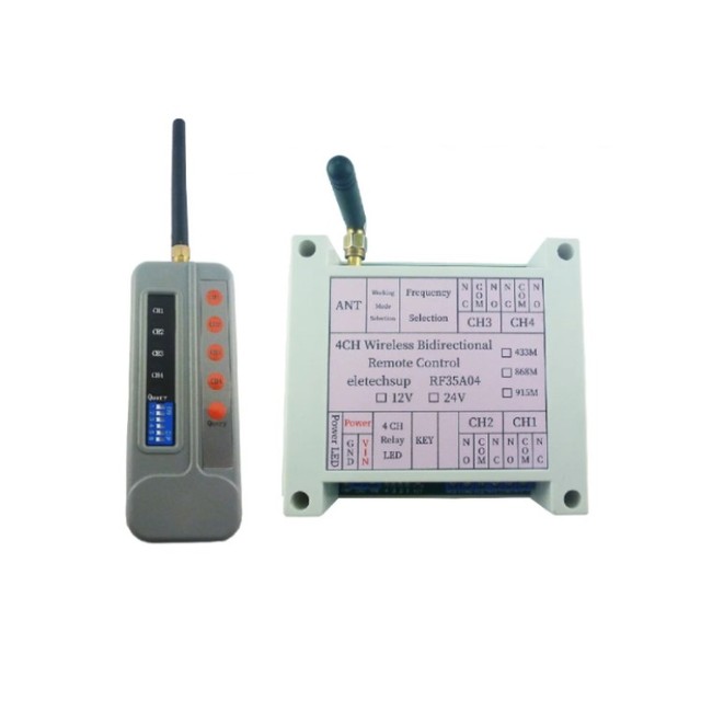RF35A04 RC45B04 433M 868M 4CH Wireless Bidirectional FSK Remote Controller LED Feedback Switch AES Rolling Code Encryption A490