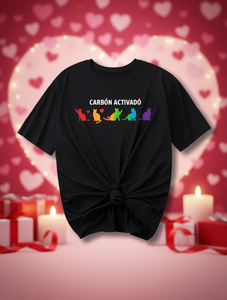 T-Shirt da Donna per San Valentino LGBT con Stampa Gatto Arcobaleno, 100% Cotone, Manica Corta, Collo Tondo, Casual, Traspirante, per Tutte le Stagioni - Product Image 2