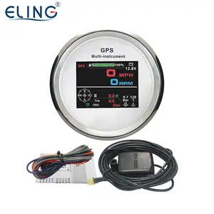 ELING 10 in 1 Multi-functional Gauge 85MM Digital GPS Speedometer with Tachometer Hour Meter Fuel Level Oil Press Voltmeter