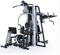 Salle de sport multifonctionnelle commerciale à 5 stations avec deux blocs de poids de 75 kg