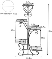 Présentoir de fleurs en métal, 1 pièce, support pour jardin, Patio et bureau, présentoir de fleurs