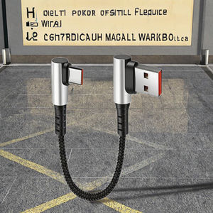 Cordon à Angle Droit PD 65W 90 USB-C à USB-C Charge Rapide pour Téléphone Portable Ordinateur Gaming Power Banks Câble de Charge <span class=keywords><strong>Court</strong></span> - Product Image 3