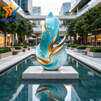 Sculpture en acier inoxydable à motif abstrait dégradé personnalisé en forme de pétale, pour intérieur et extérieur, idéale pour hôtels, centres commerciaux, parcs municipaux, aménagements aquatiques et villas.