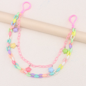 โซ่คาดเอวอะคริลิคสีสันสดใส โซ่คล้องกางเกงสองชั้นสีลูกกวาด สำหรับผู้หญิง สวมใส่ได้ทุกวัน เครื่องประดับแฟชั่น - Product Image 3